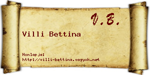 Villi Bettina névjegykártya